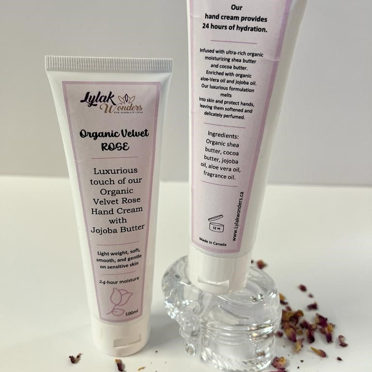 Organic Velvet Rose hand cream