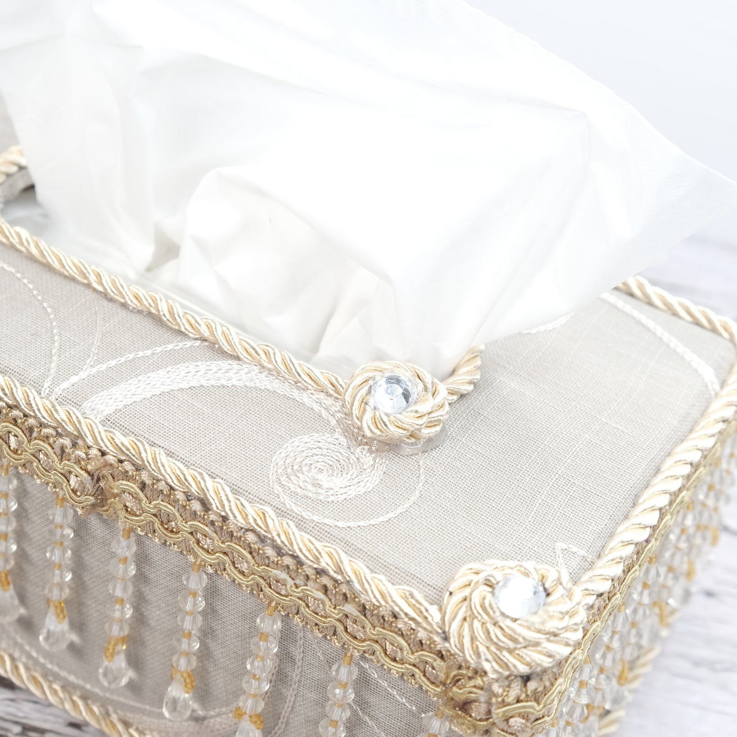 Handmade Grandiose Grey Tissue Paper Box