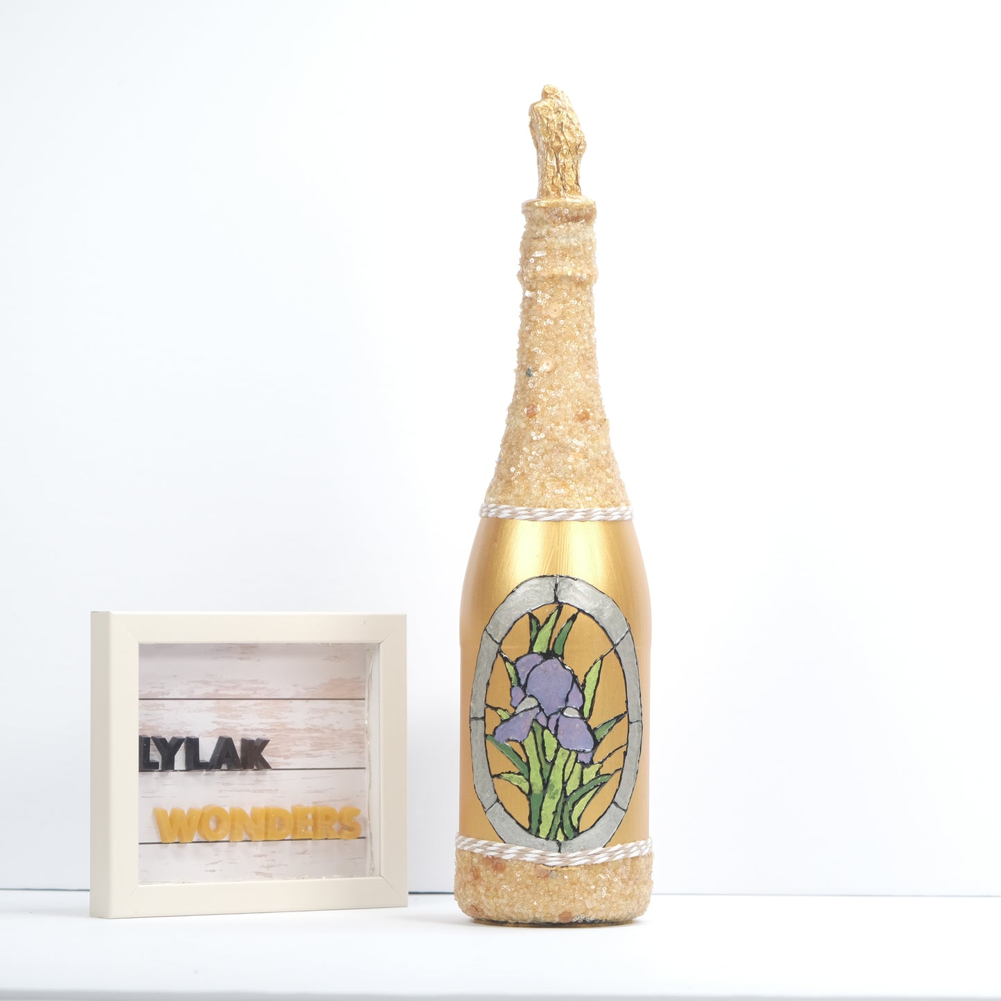 Handmade Glimmer Glass Bottle
