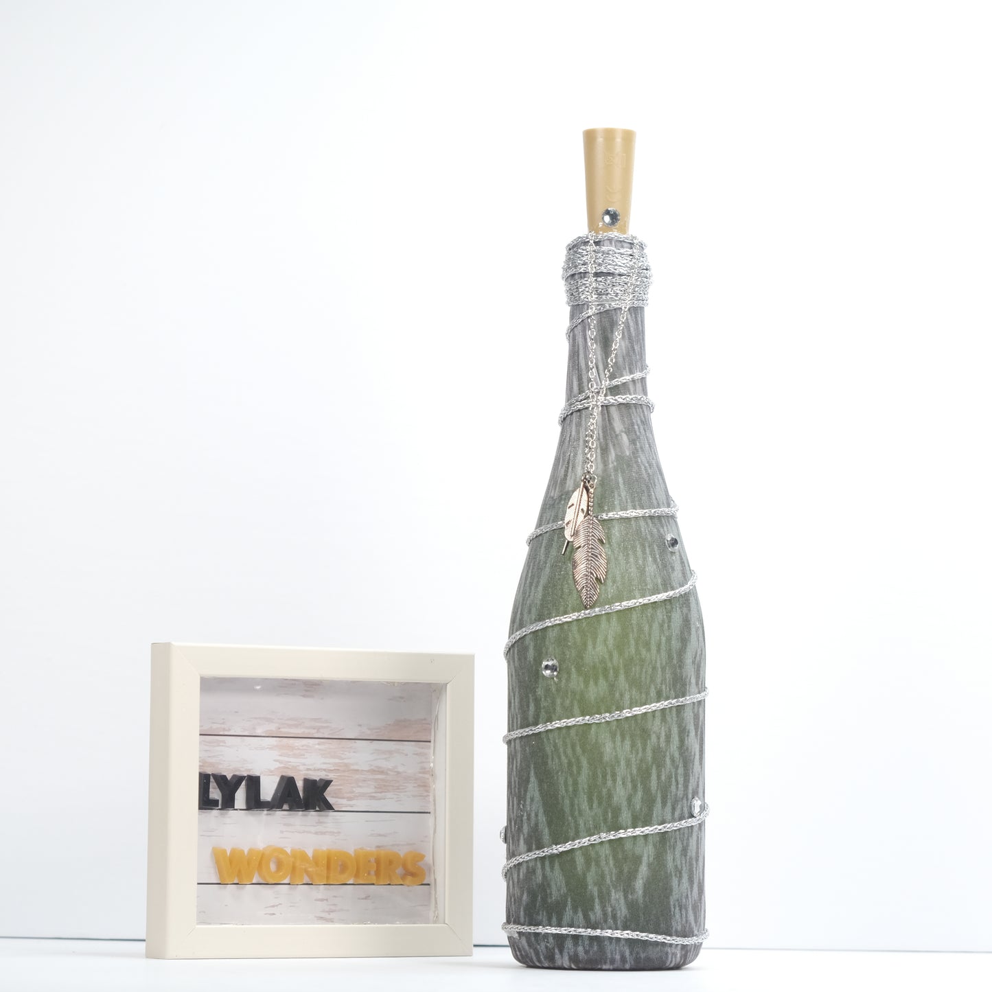 Handmade Forest Feather Bottle