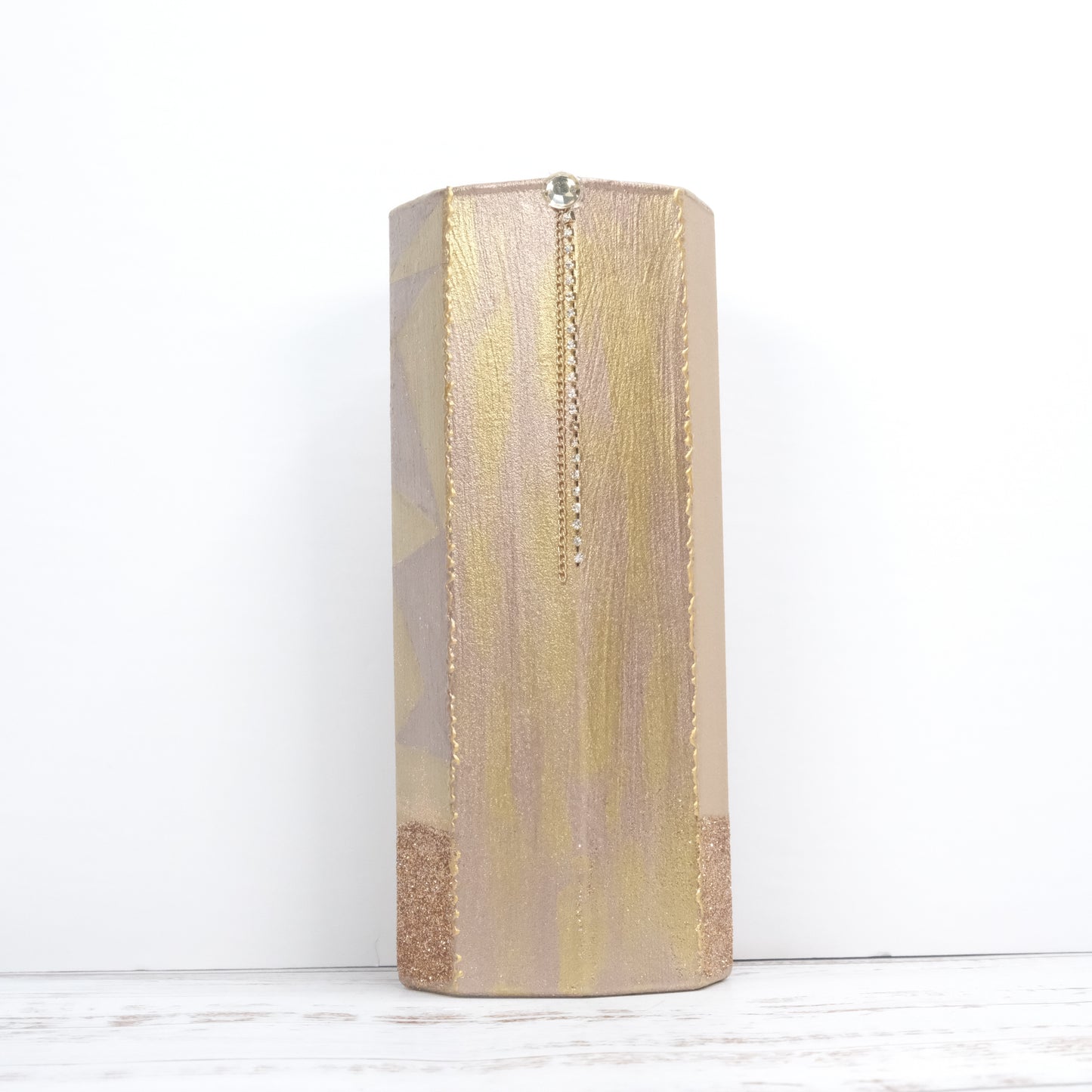 Hand-Painted Golden & Coper Vase