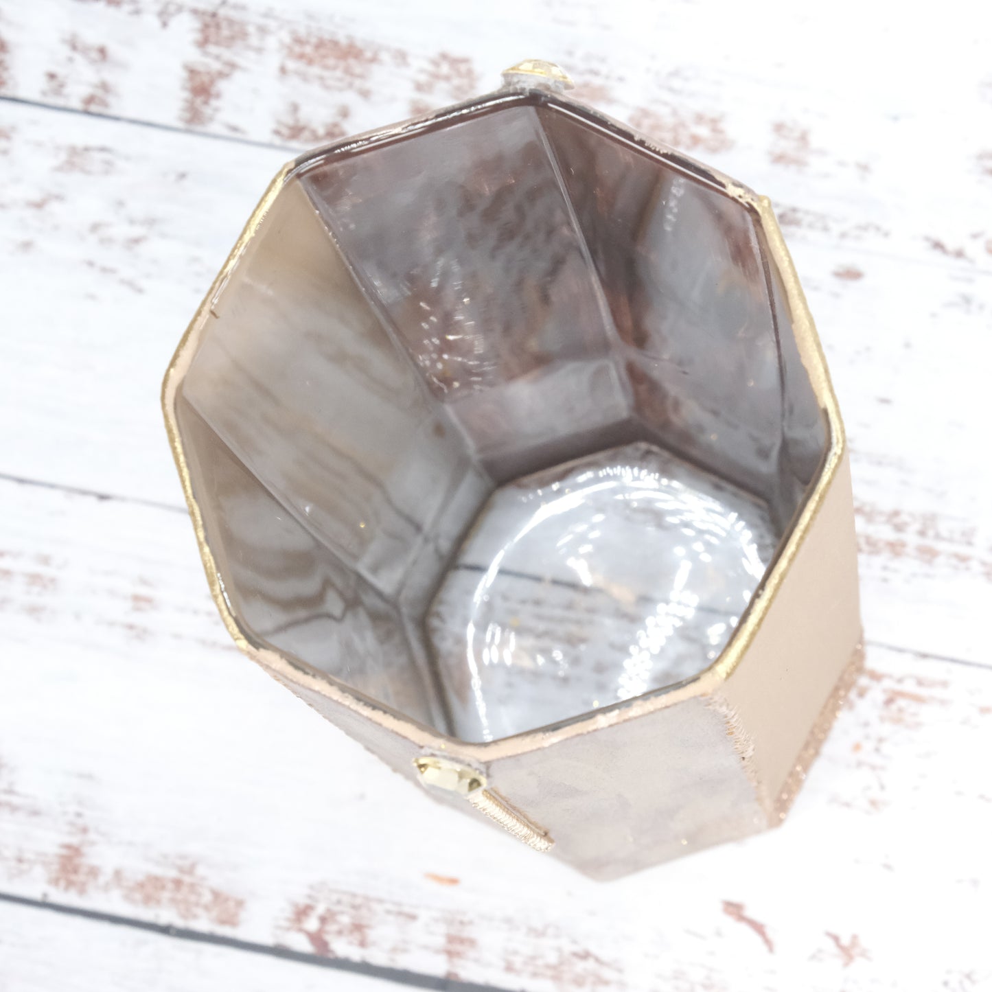 Hand-Painted Golden & Coper Vase