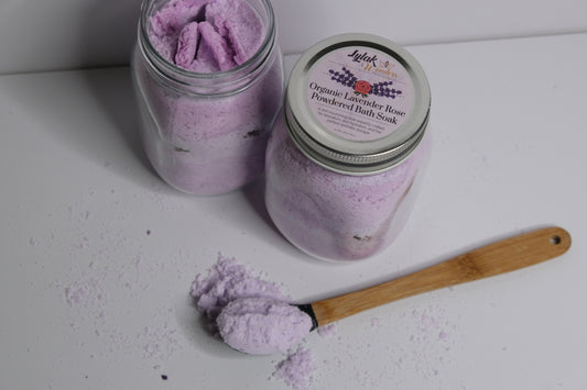 Organic Lavender Rose Powdered Bath Soak