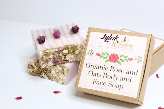 Organic Rose and Oats Body and Face Soap