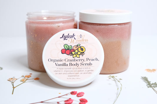 Organic Cranberry, Peach, Vanilla Body Scrub