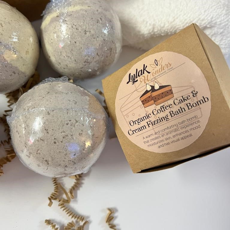 Organic Coffee Cake & Cream Bath Bomb