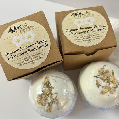 Organic Jasmine Fizzing & Foaming Bath Bomb