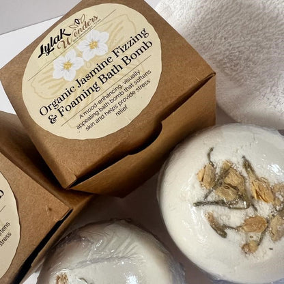 Organic Jasmine Fizzing & Foaming Bath Bomb