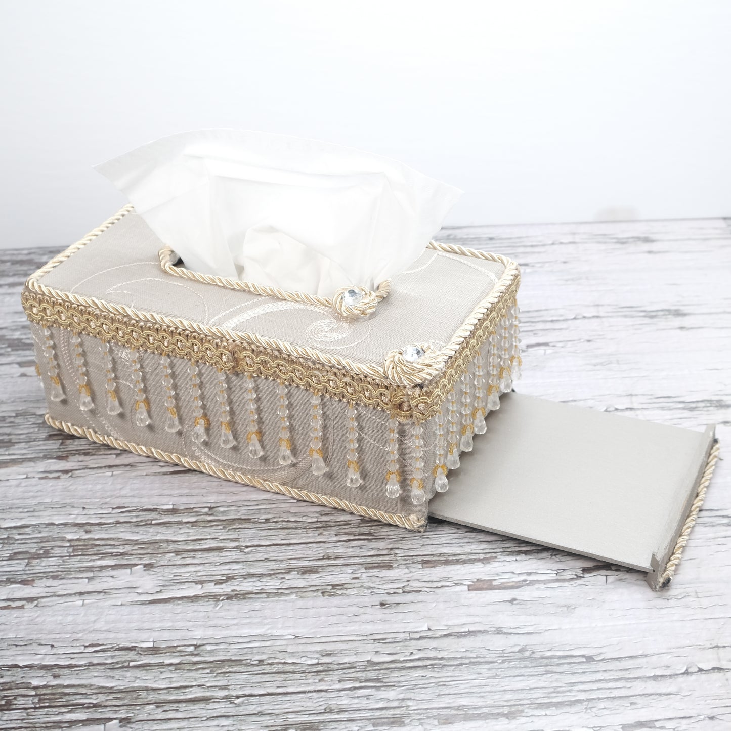 Handmade Grandiose Grey Tissue Paper Box