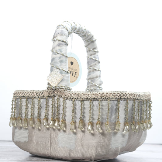 Handmade Glittering Grey Basket