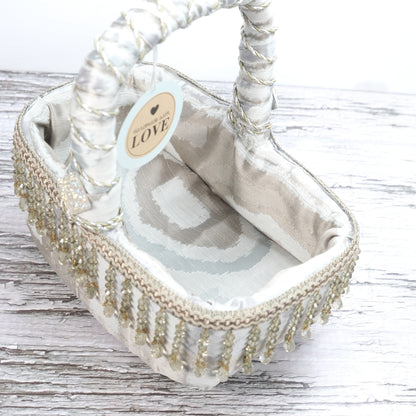 Handmade Glittering Grey Basket